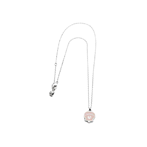 Collana forzatina in argento con campana in smalto rosa