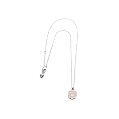 Collana forzatina in argento con campana in smalto rosa