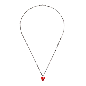 Collana con cuore in smalto GG